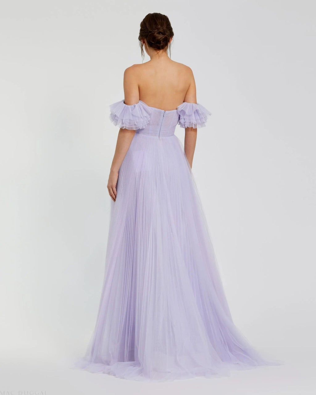 Purple Off The Shoulder Tulle A Line Gown - FINAL SALE