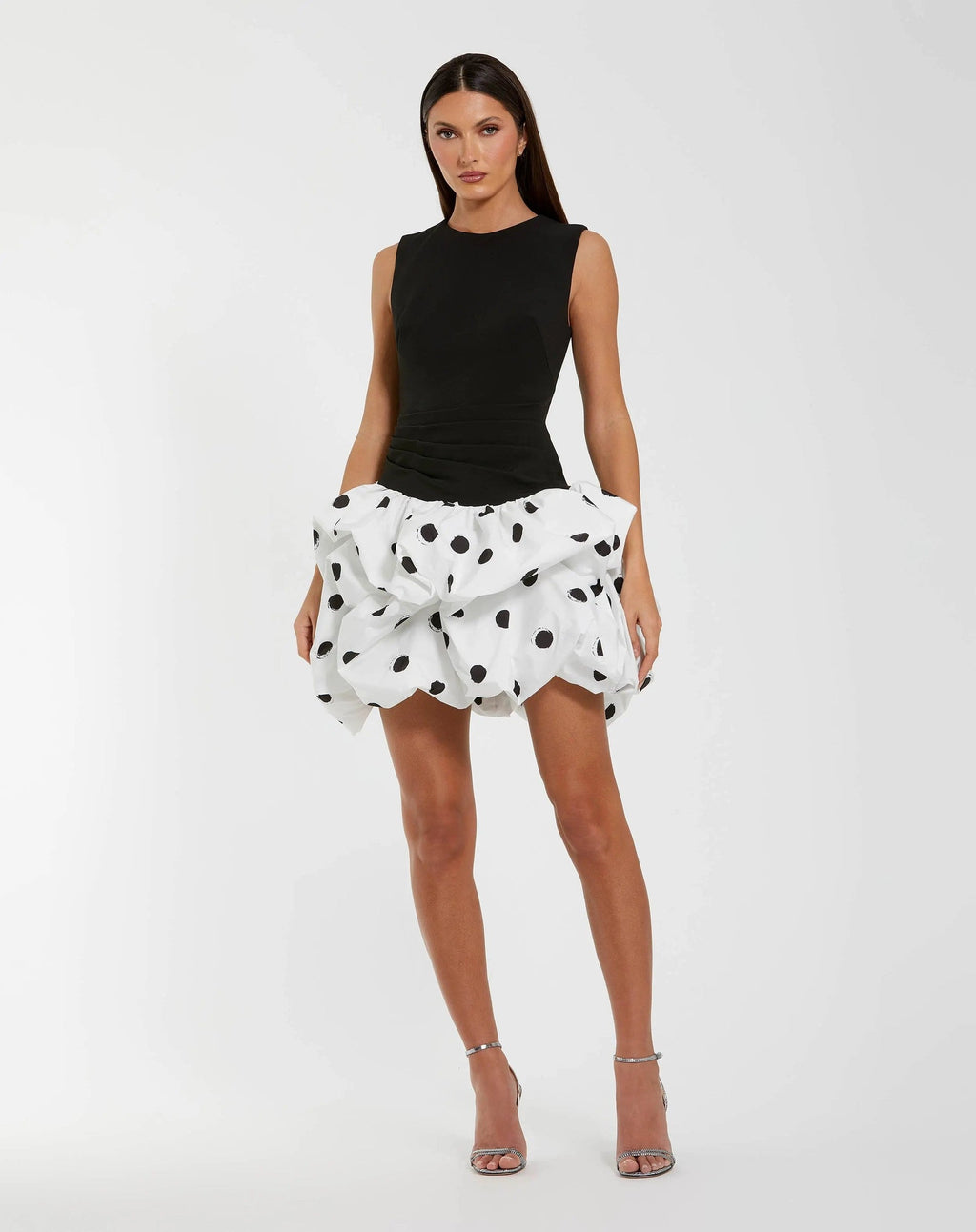 Black Ivory Polka Dot Bubble Skirt Mini Dress