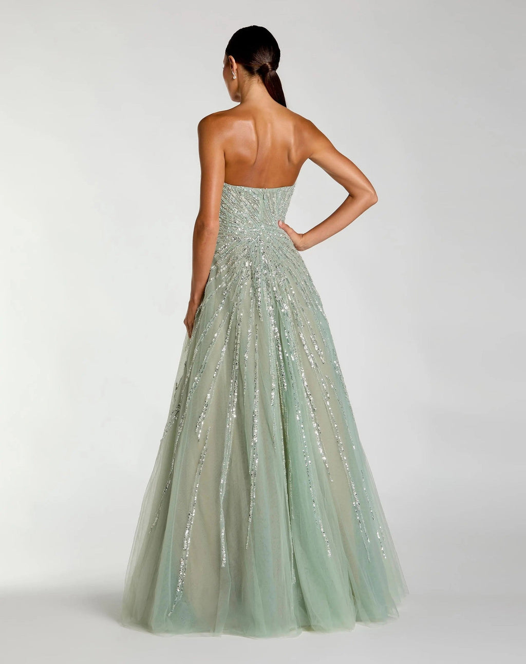 Seafoam Embellished Strapless Sweetheart Ball Gown