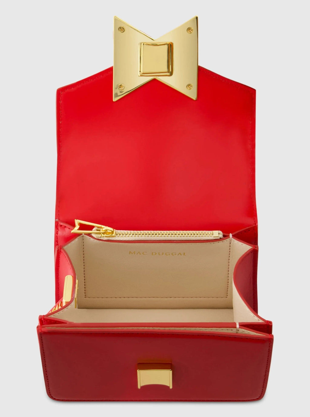 Red Mini Leather Structured Crossbody Bag
