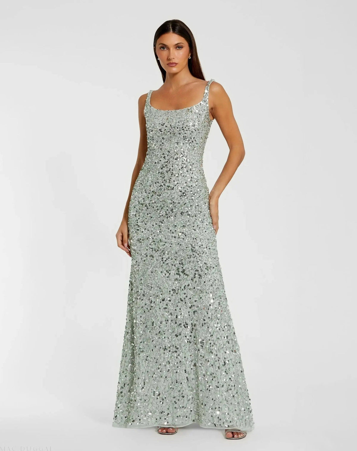 Sequined Low Back Slip Gown