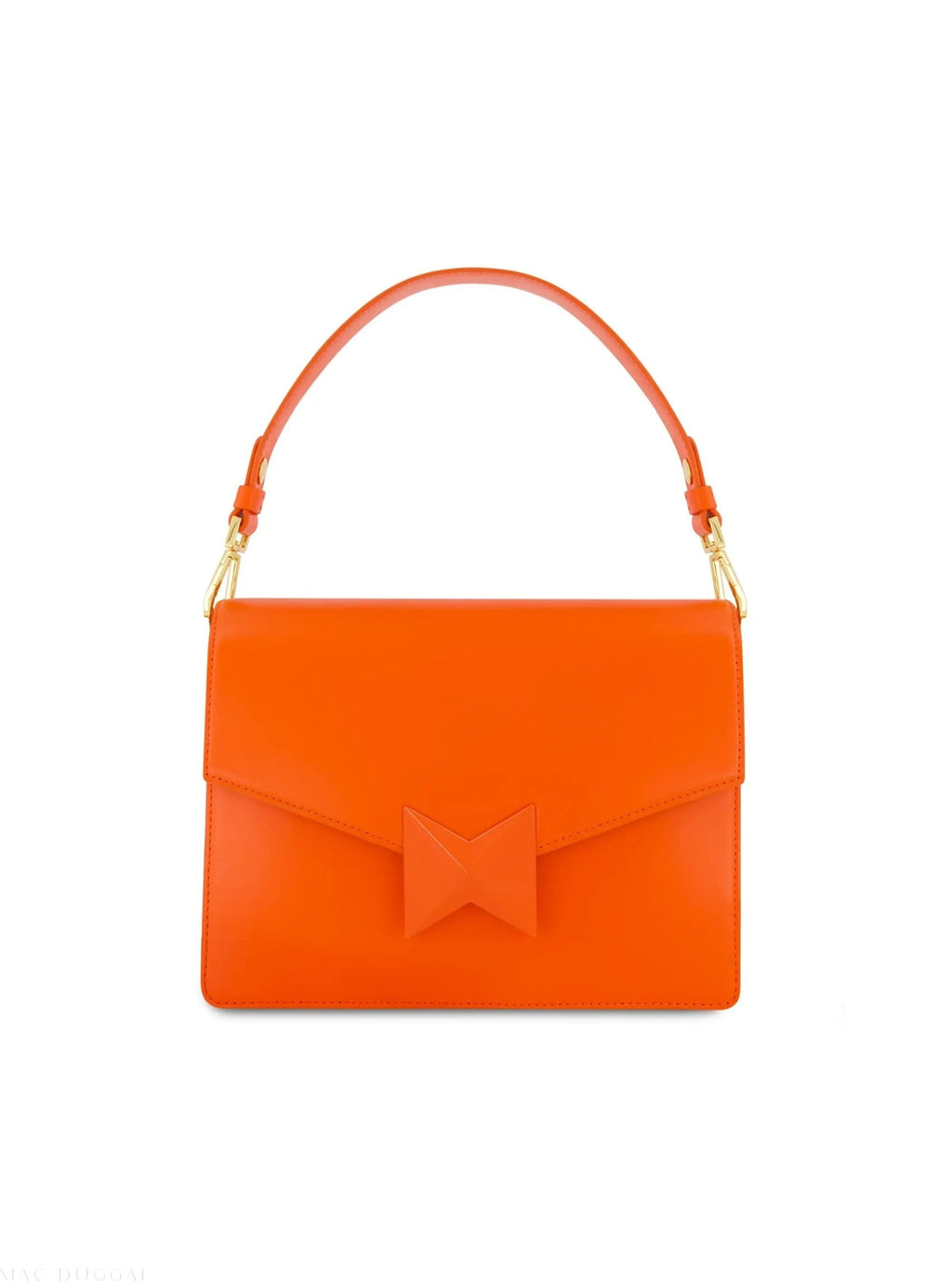 Orange Medium Classic Leather Shoulder Bag