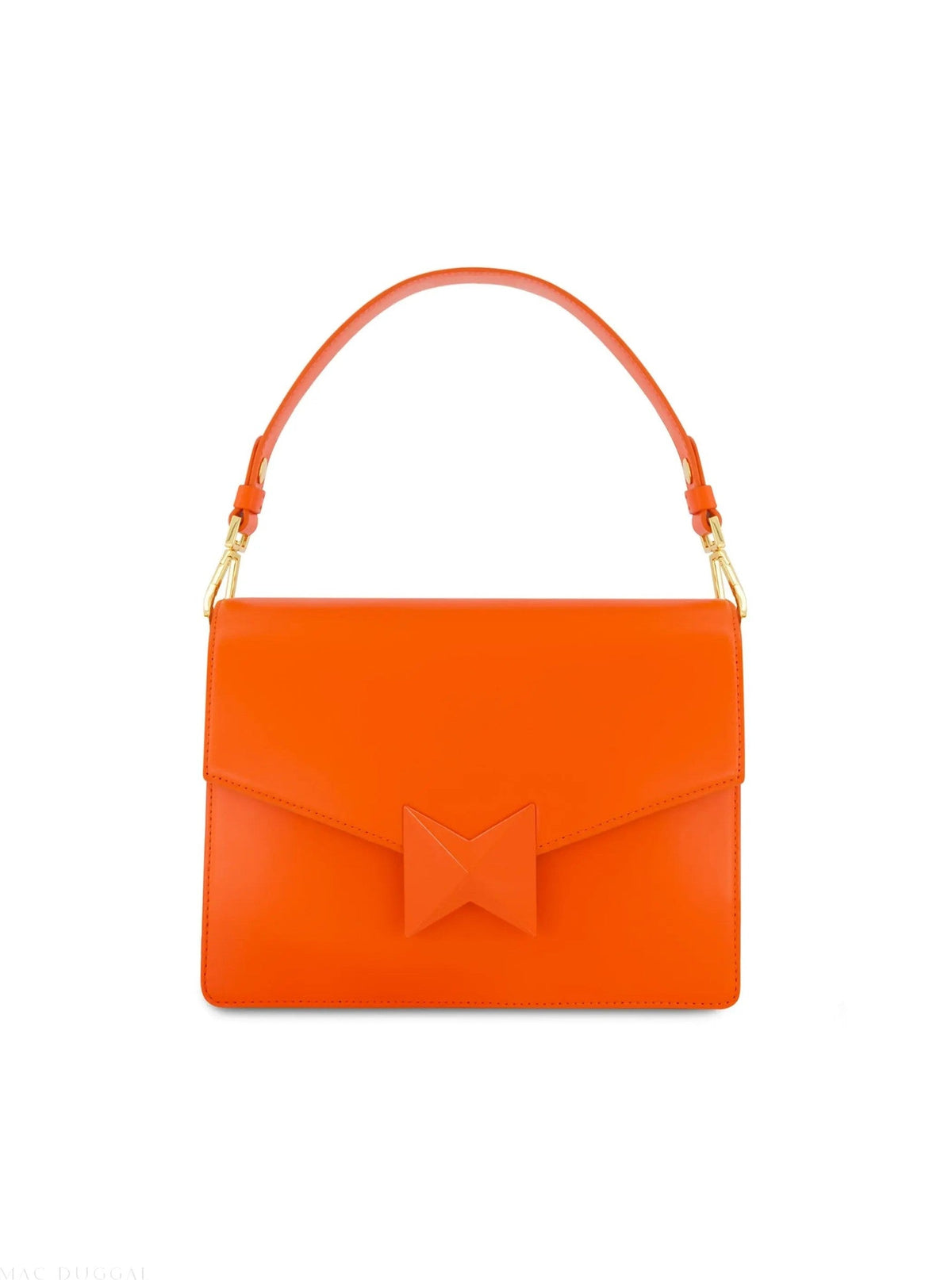 Orange Medium Classic Leather Shoulder Bag