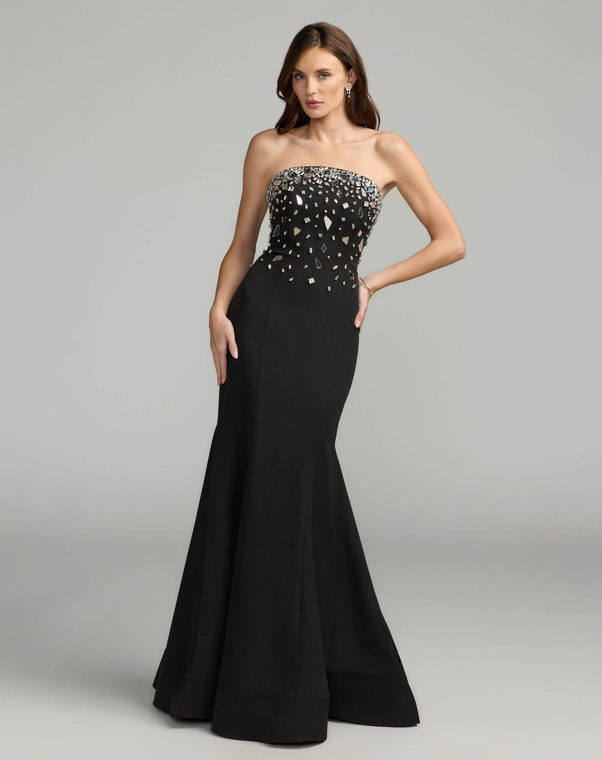 Strapless Embellished Mermaid Gown