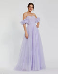 Purple Off The Shoulder Tulle A Line Gown - FINAL SALE