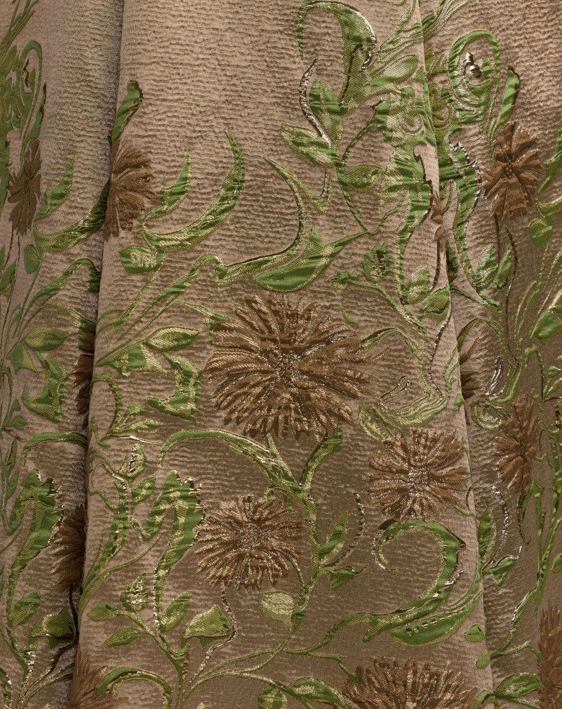 Petite Beige Floral Off The Shoulder Ball Gown