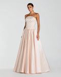 Light Pink Embellished Strapless Ball Gown