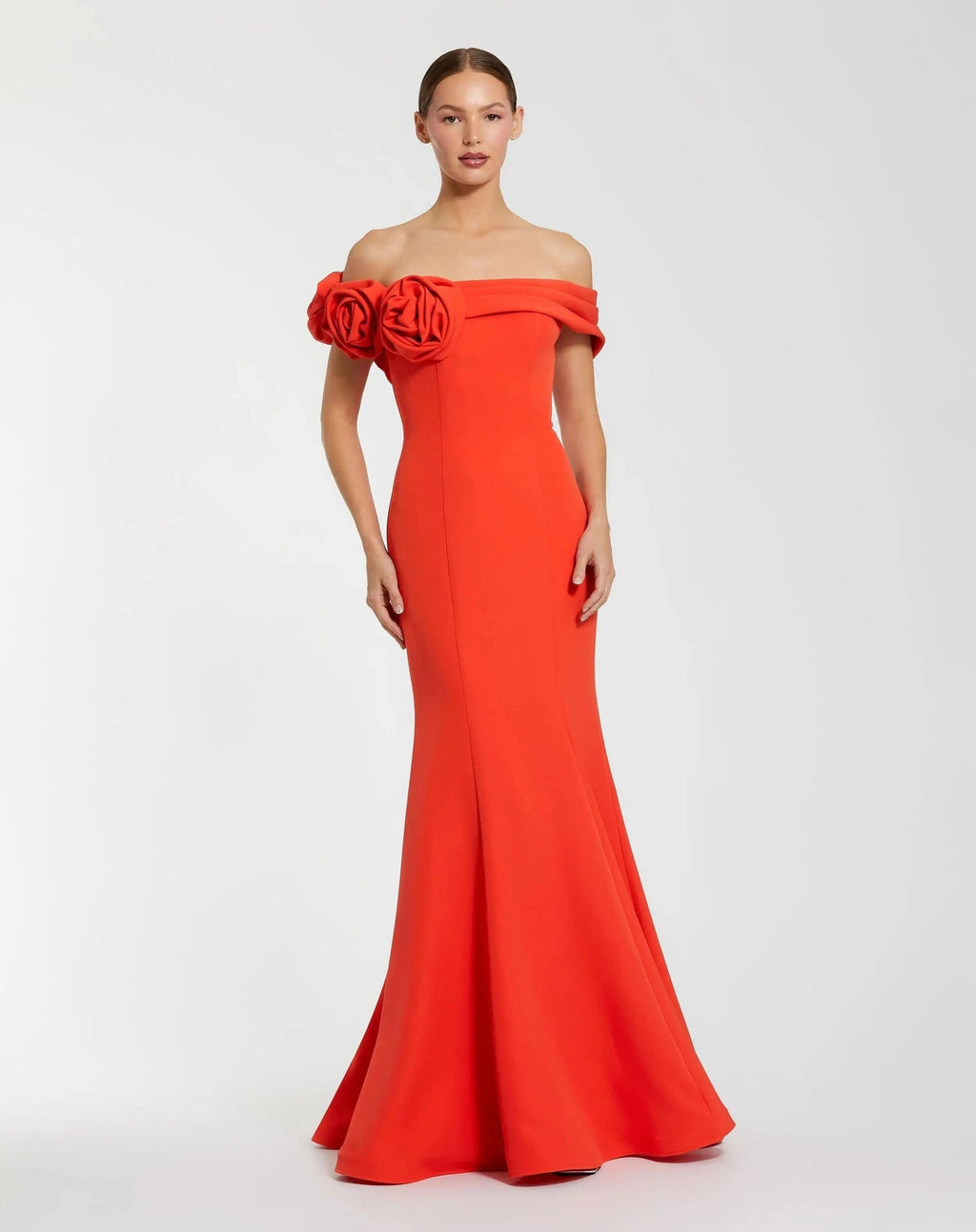 Cayenne Off The Shoulder Crepe Mermaid Gown