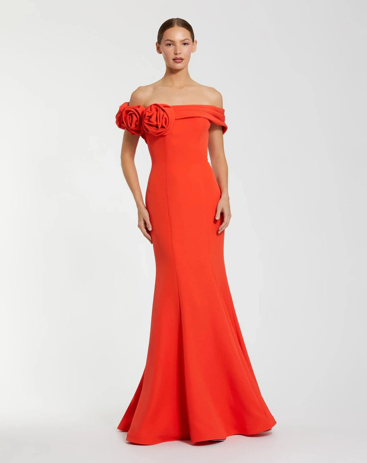 Cayenne Off The Shoulder Crepe Mermaid Gown