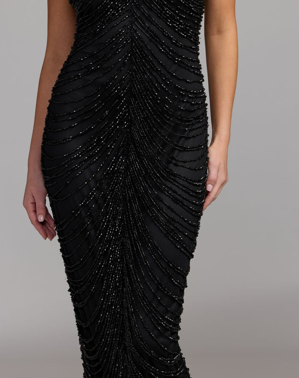 Black Halter Neck Embellished Maxi Dress