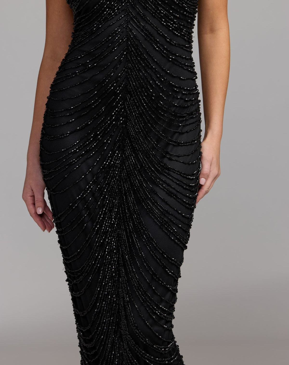 Black Halter Neck Embellished Maxi Dress