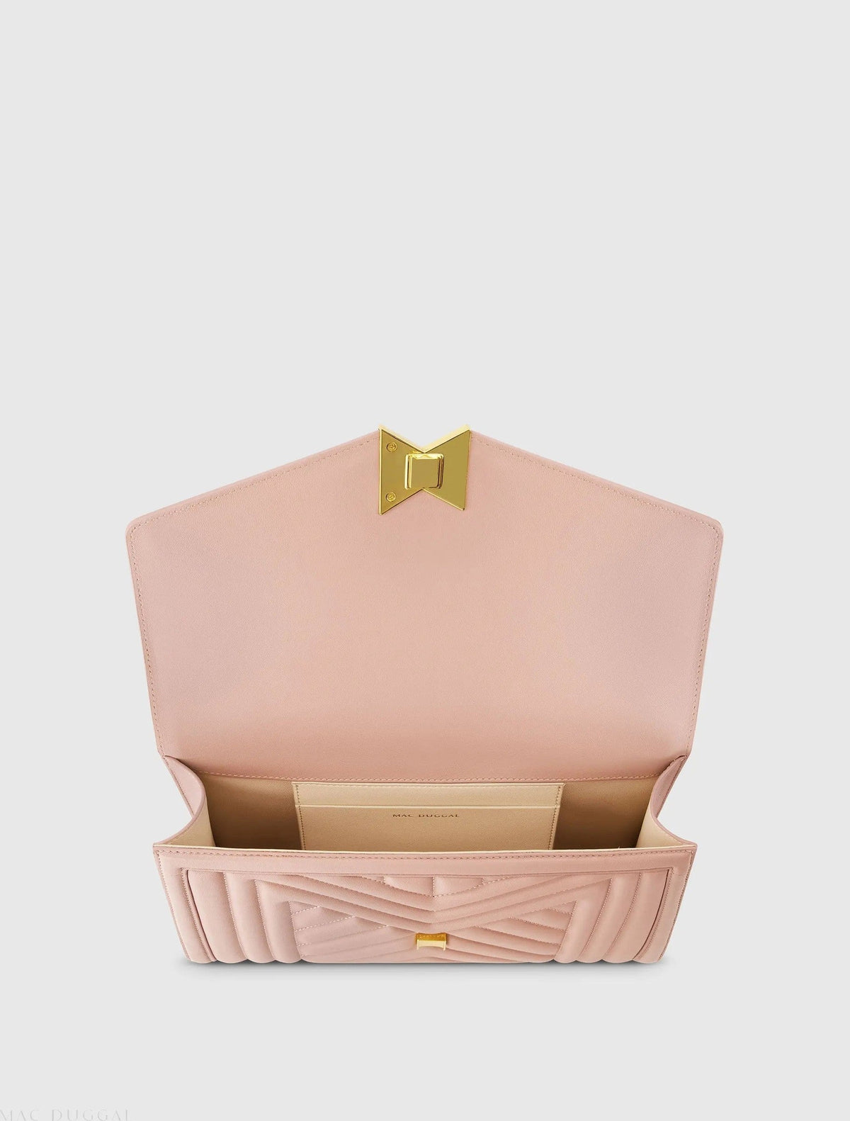 Pink Quilted Napa Leather Handbag With Gold Hardware
