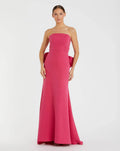 Hot Pink Strapless Gown With Oversized Bow