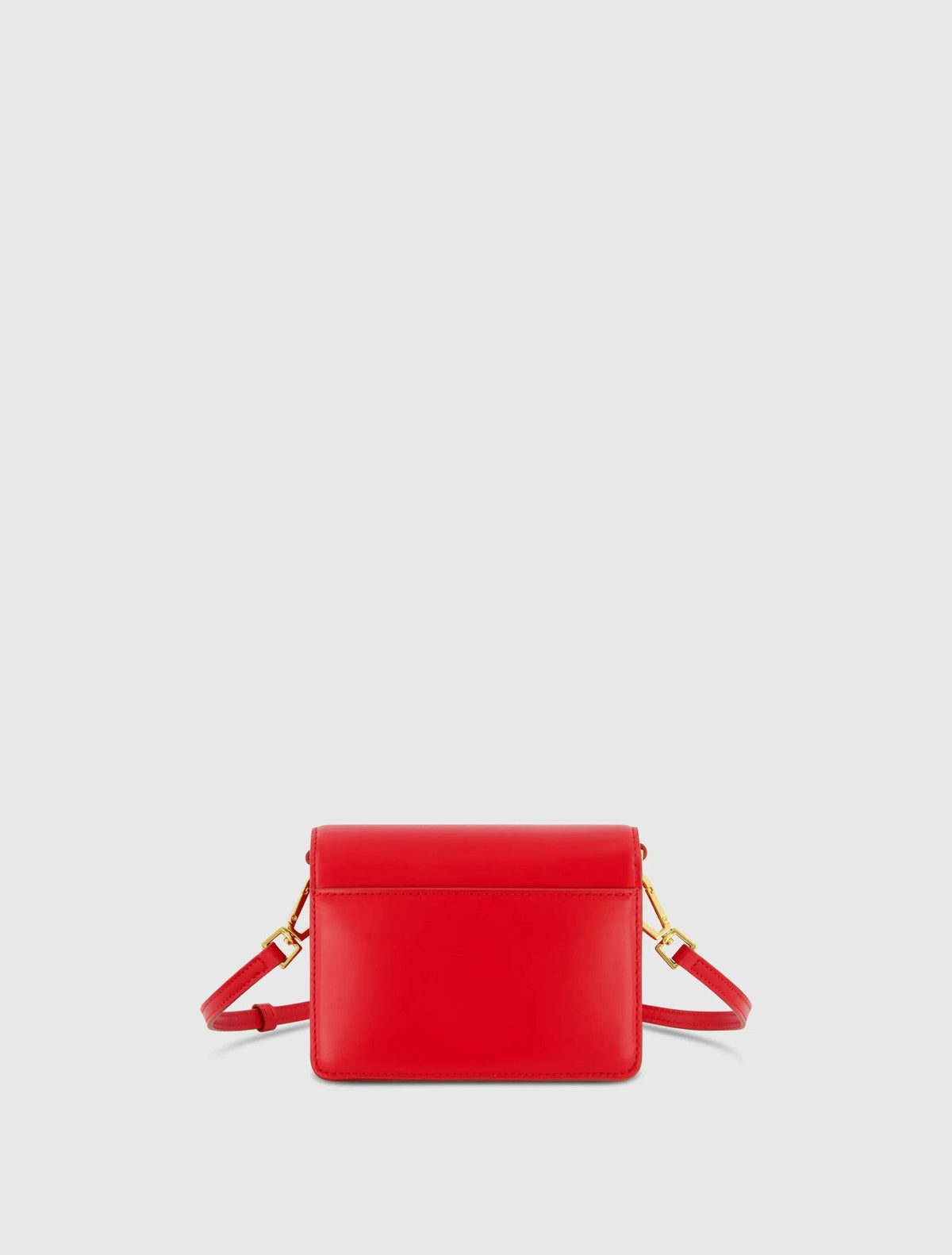 Red Mini Leather Structured Crossbody Bag