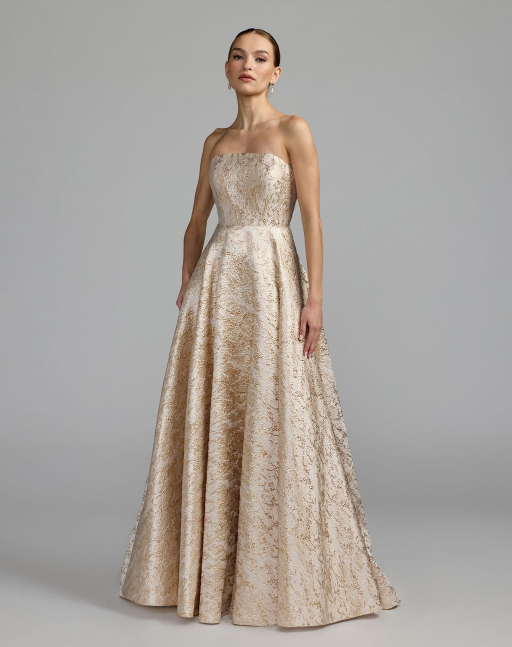 Metallic Brocade Ball Gown