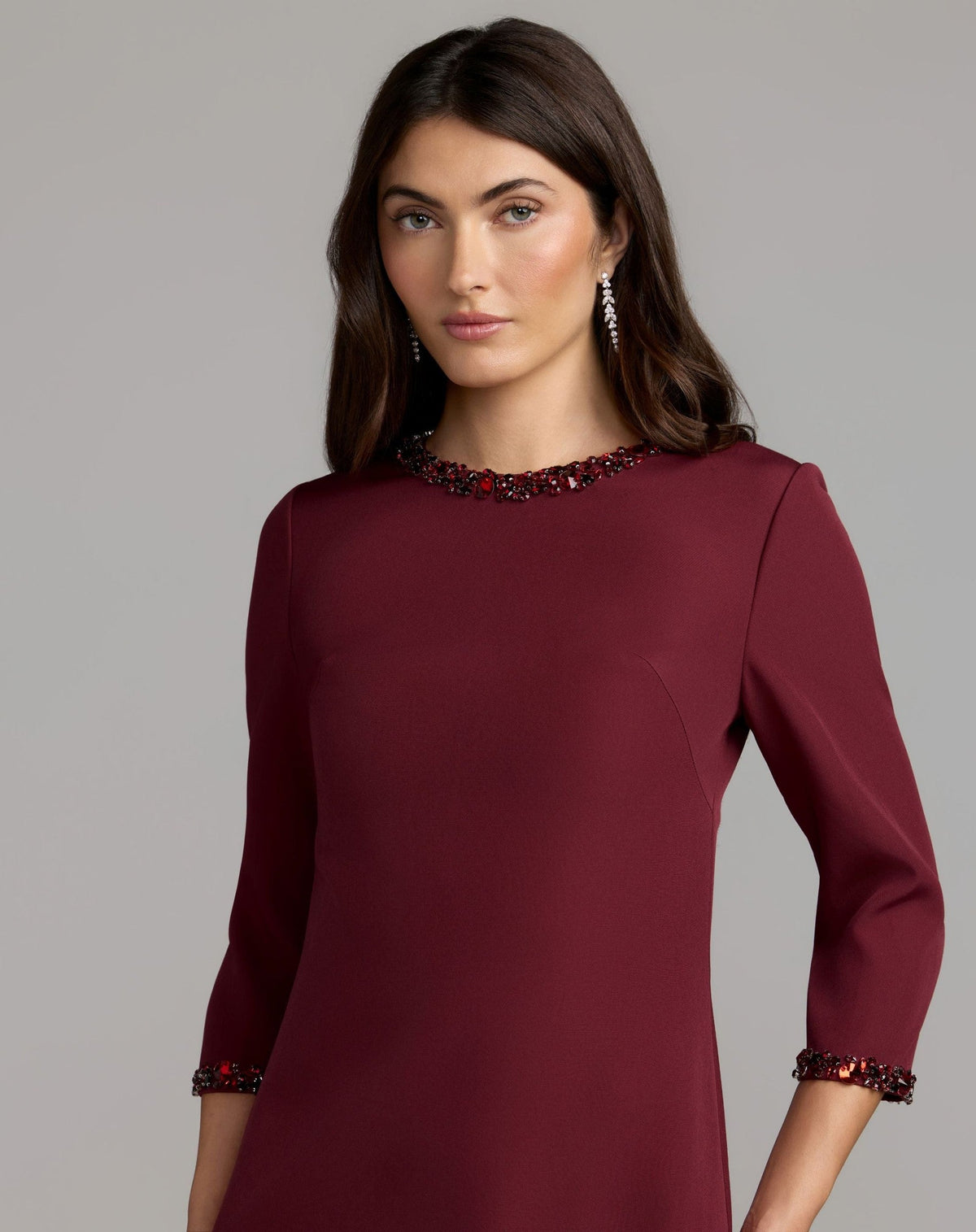Ruby Embellished Crepe Cocktail Dress