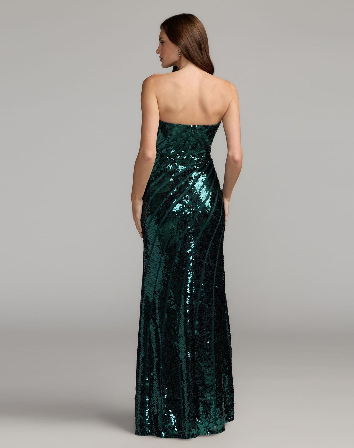Emerald Green Strapless Sequin Trumpet Gown