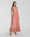 Rose Multi Floral Print Ruffle Maxi Dress
