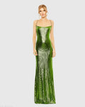 Metallic Corset Back Column Gown