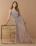 Powder Blue Sleeveless Embellished A-line Gown