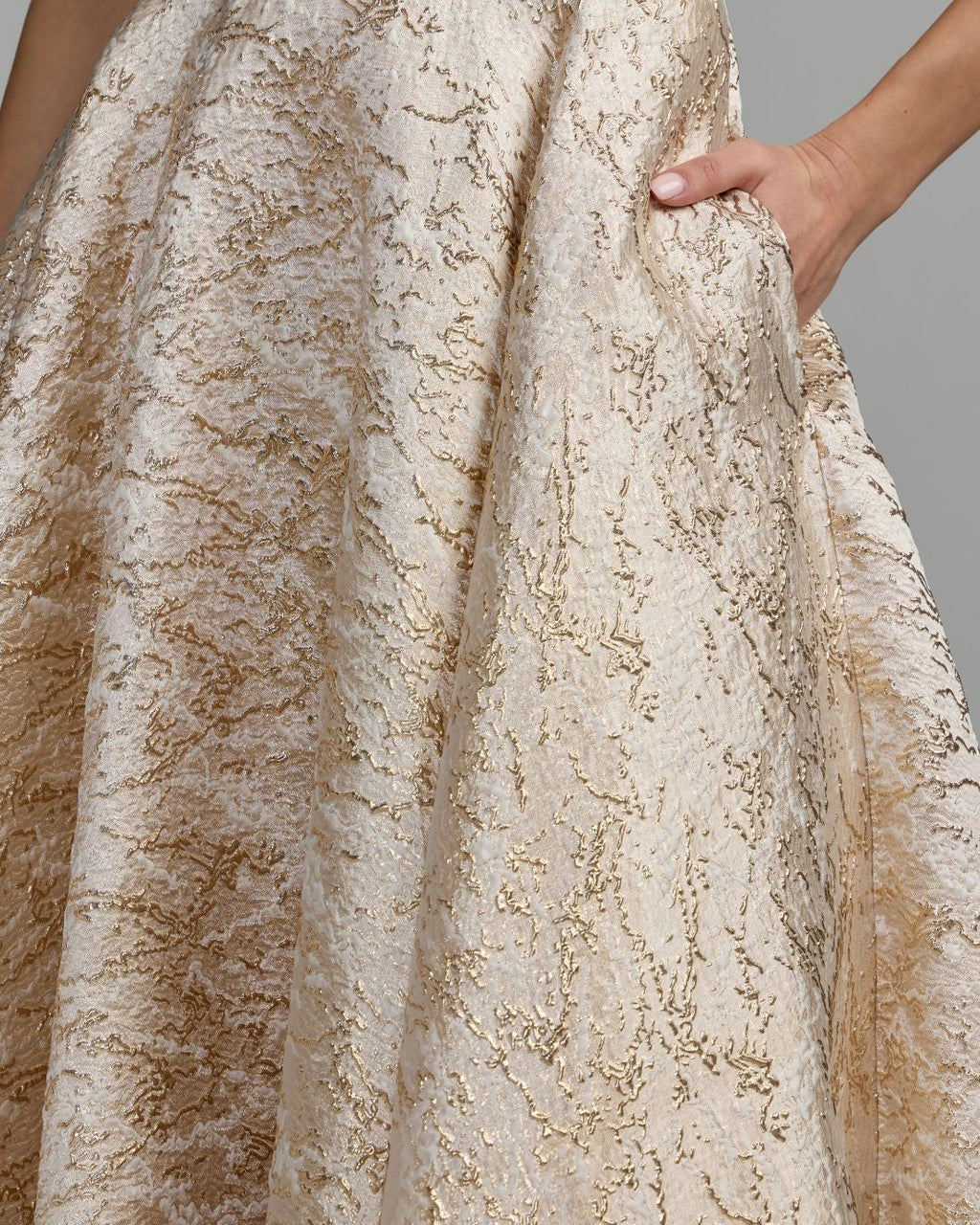 Metallic Brocade Ball Gown