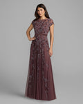 Heather Floral Embellished Cap Sleeve Gown