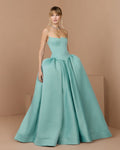 Seafoam Strapless Satin Corset Ball Gown
