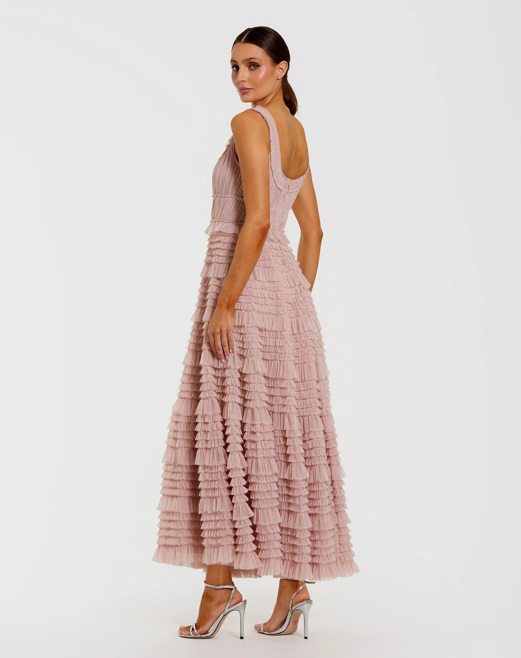 Rose Tiered Ruffle Maxi Dress