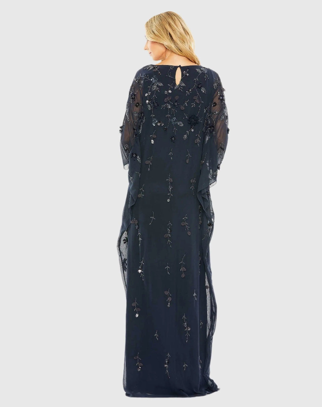 Midnight Floral Embellished Kaftan Gown