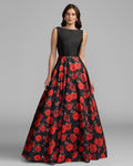 Floral Open Back Ball Gown