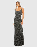 Sequined Low Back Slip Gown