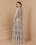 Vintage Lilac Embellished Long Sleeve A-Line Gown