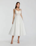 White Polka Dot Tulle A-Line Midi Dress