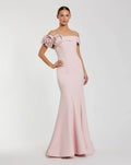 Vintage Rose Off The Shoulder Crepe Mermaid Gown