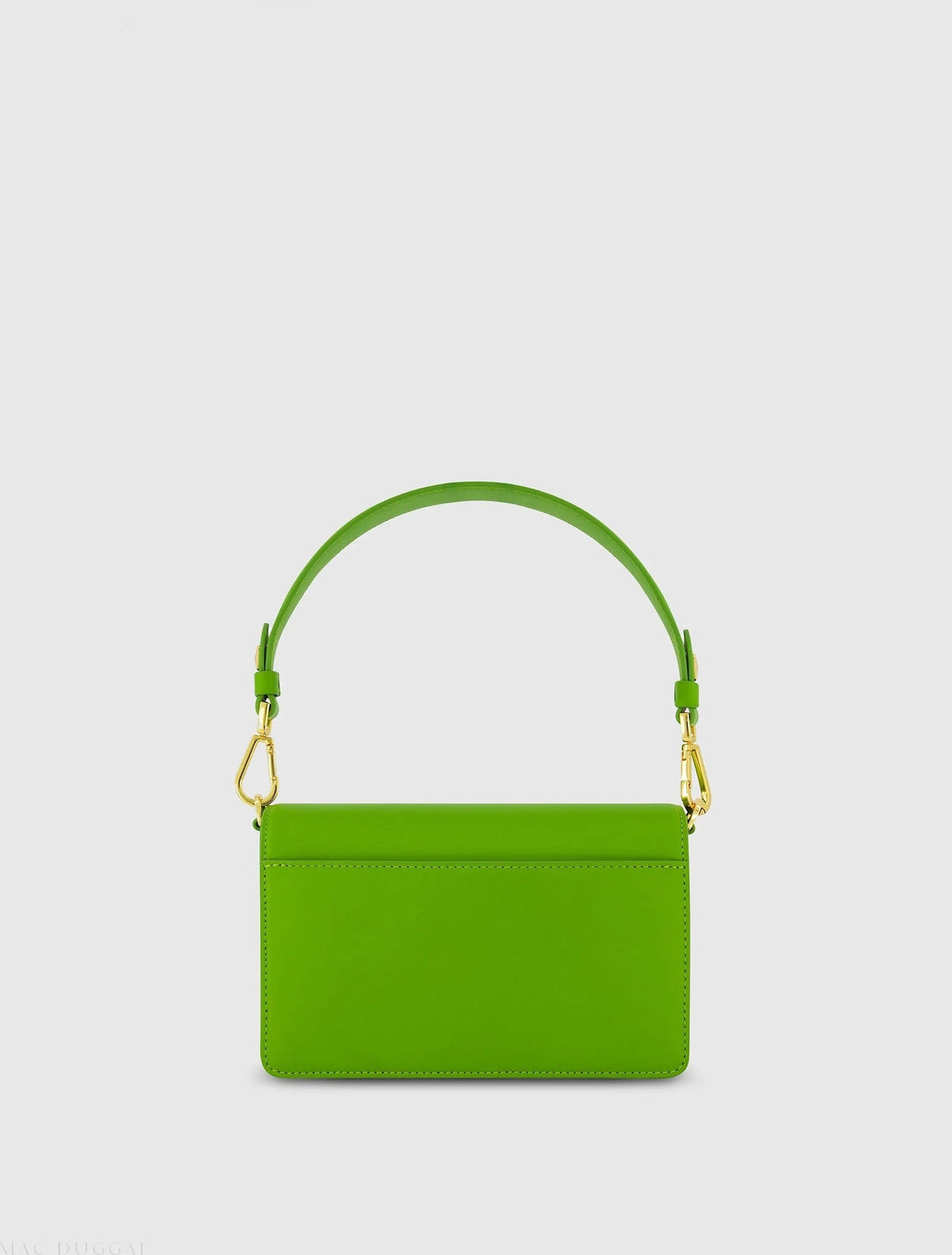 Green Mini Leather Shoulder Bag With Gold Hardware