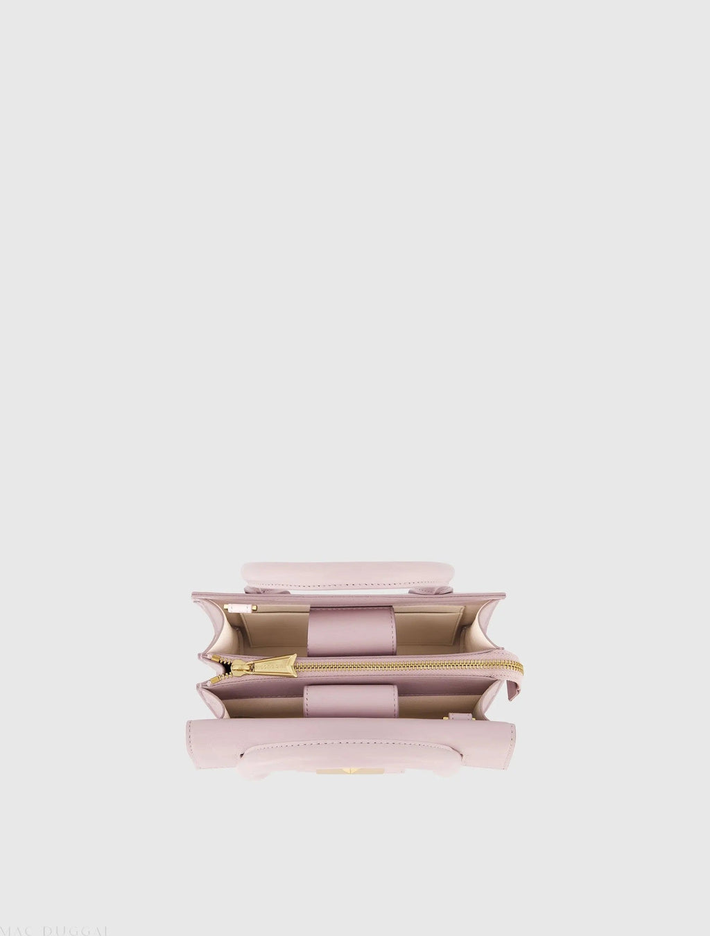 Purple Small Leather Tote Bag With Gold Hardware