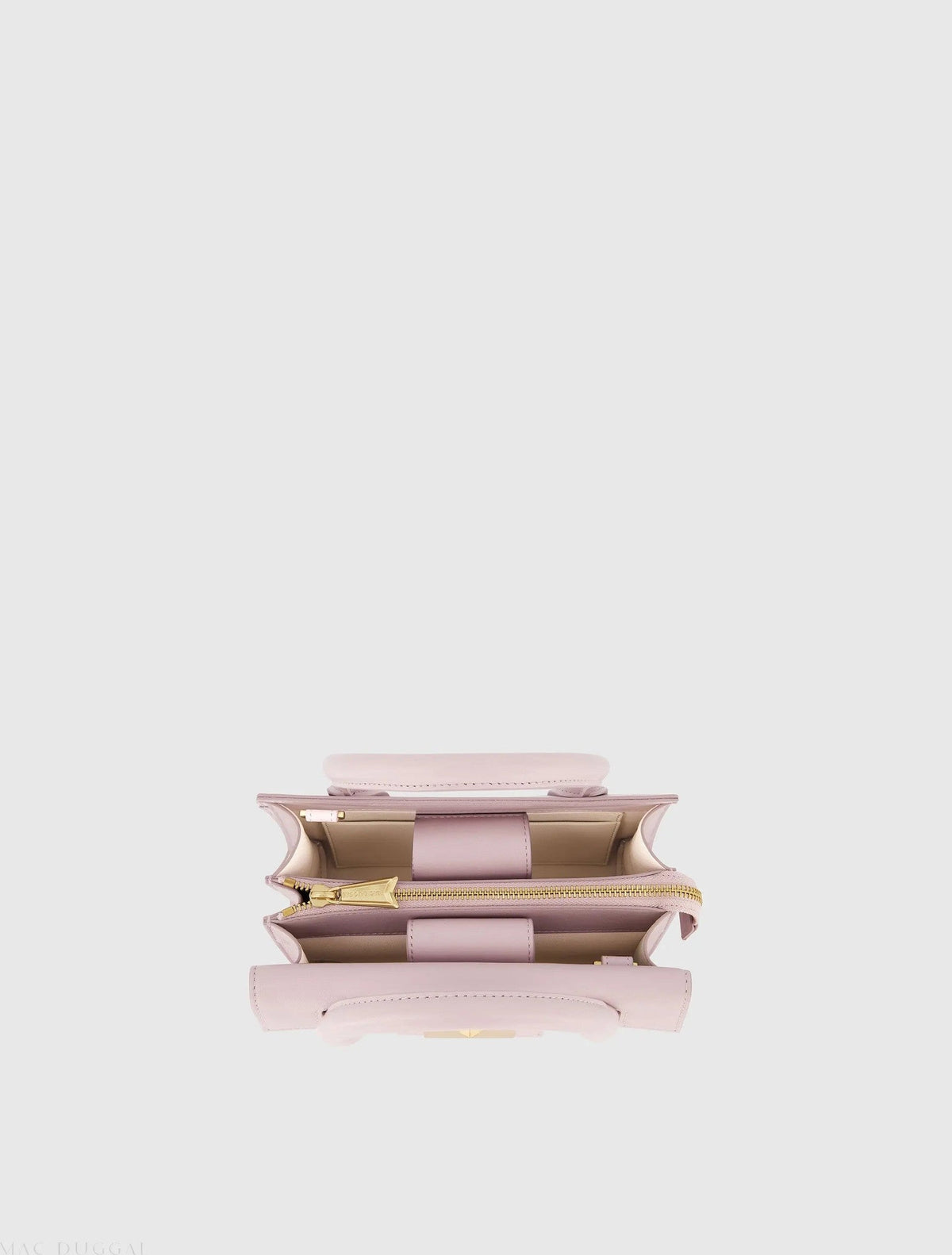 Purple Small Leather Tote Bag With Gold Hardware
