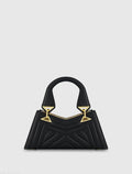 Black Angular Quilted Napa Leather Handbag