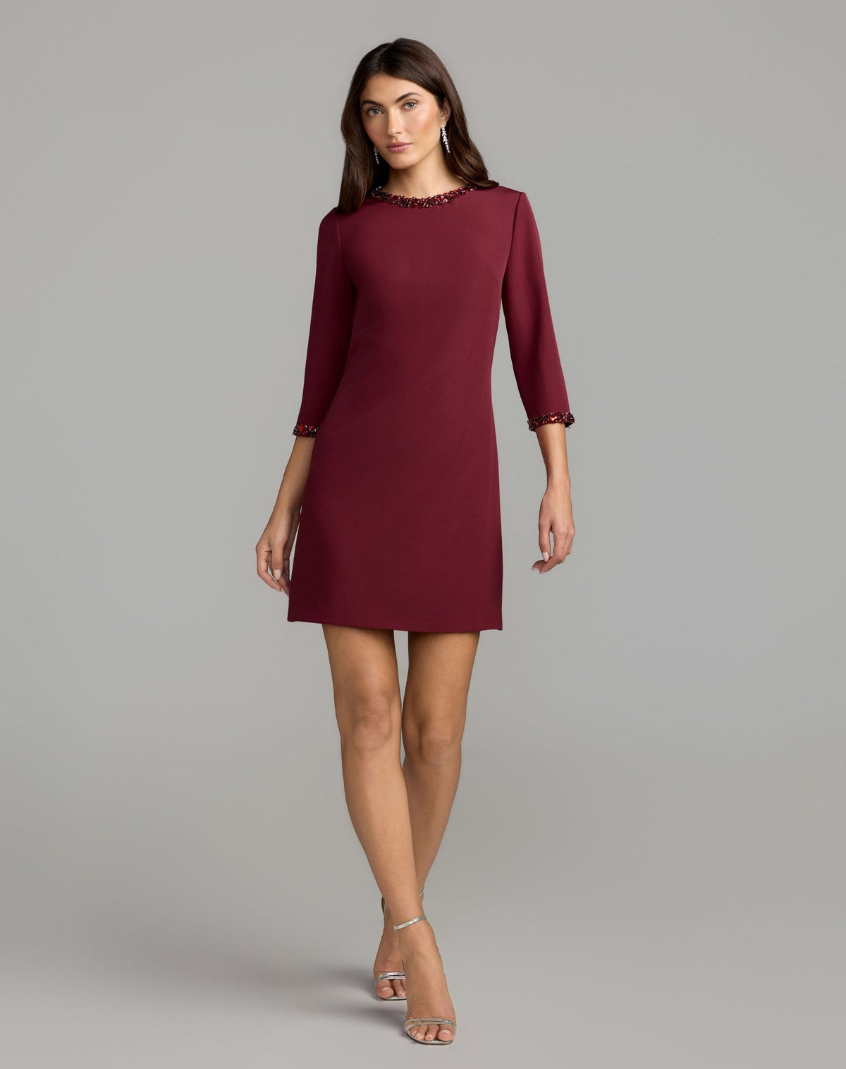 Ruby Embellished Crepe Cocktail Dress