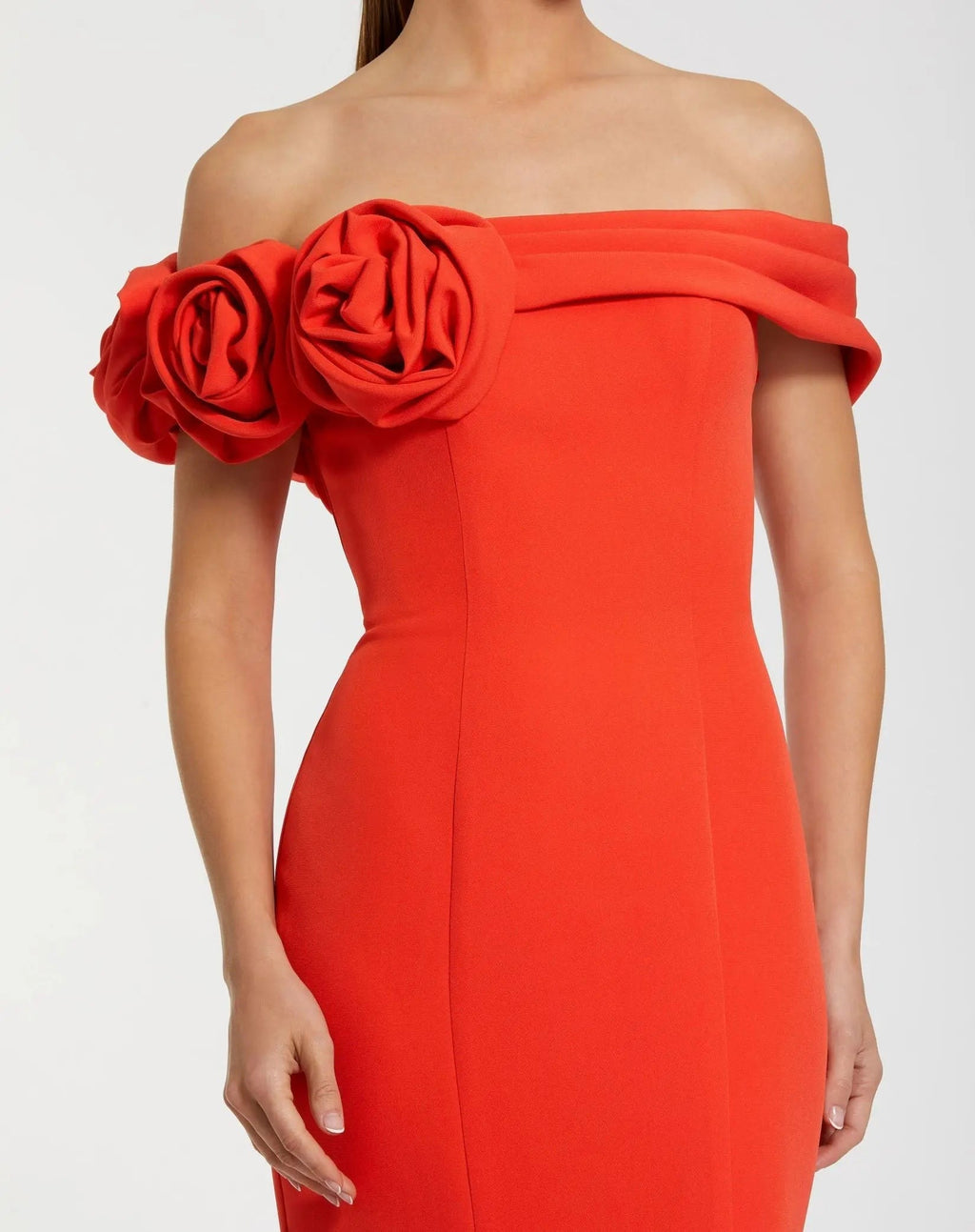 Cayenne Off The Shoulder Crepe Mermaid Gown