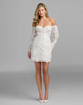 Ivory Floral Lace Off Shoulder Mini Dress