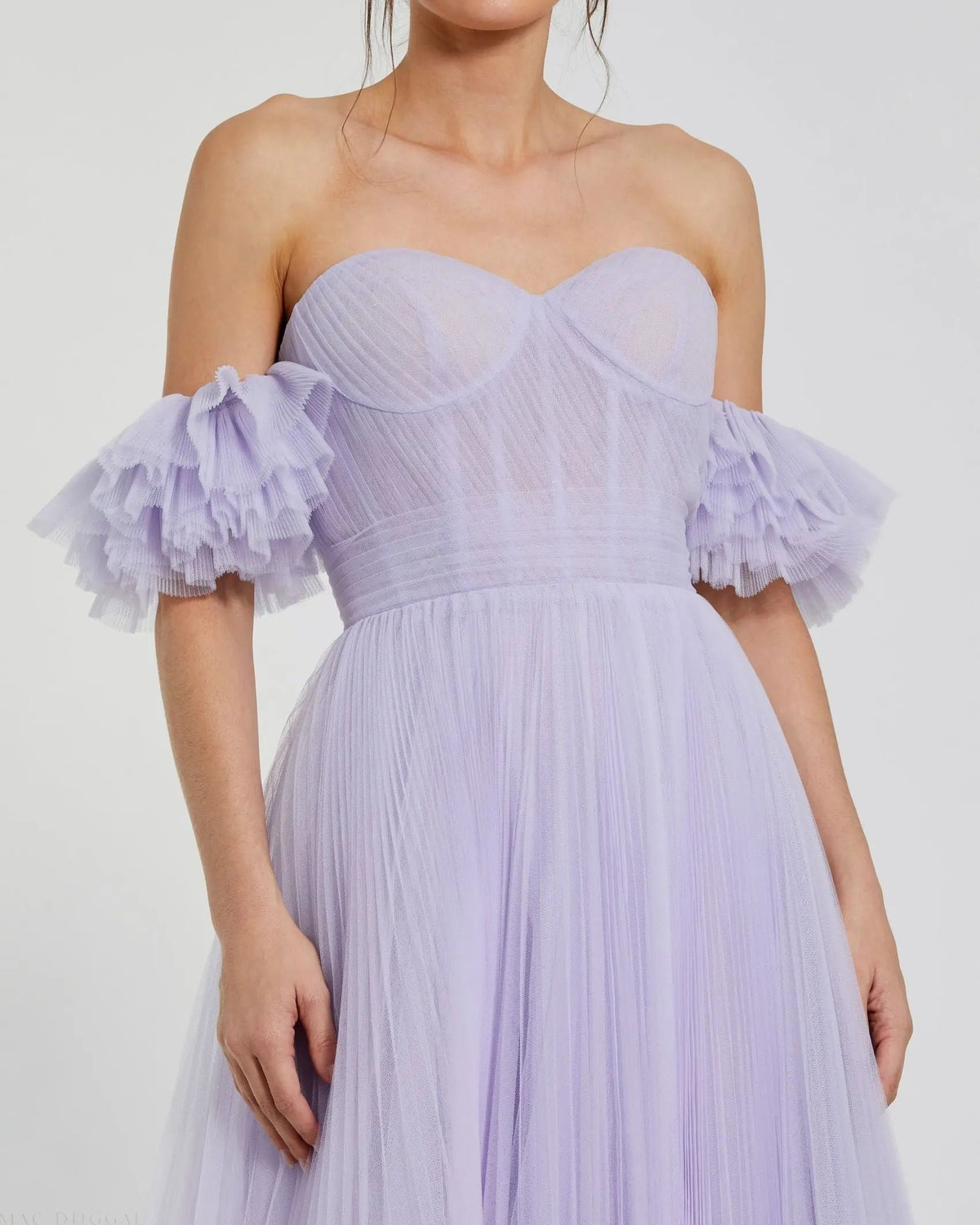 Purple Off The Shoulder Tulle A Line Gown - FINAL SALE