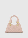 Pink Angular Quilted Napa Leather Handbag