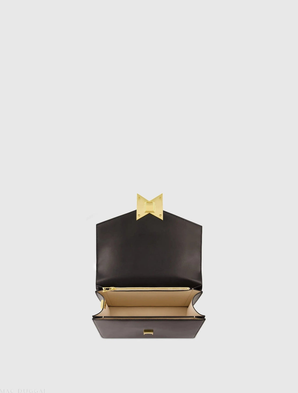 Black Mini Leather Structured Crossbody Bag