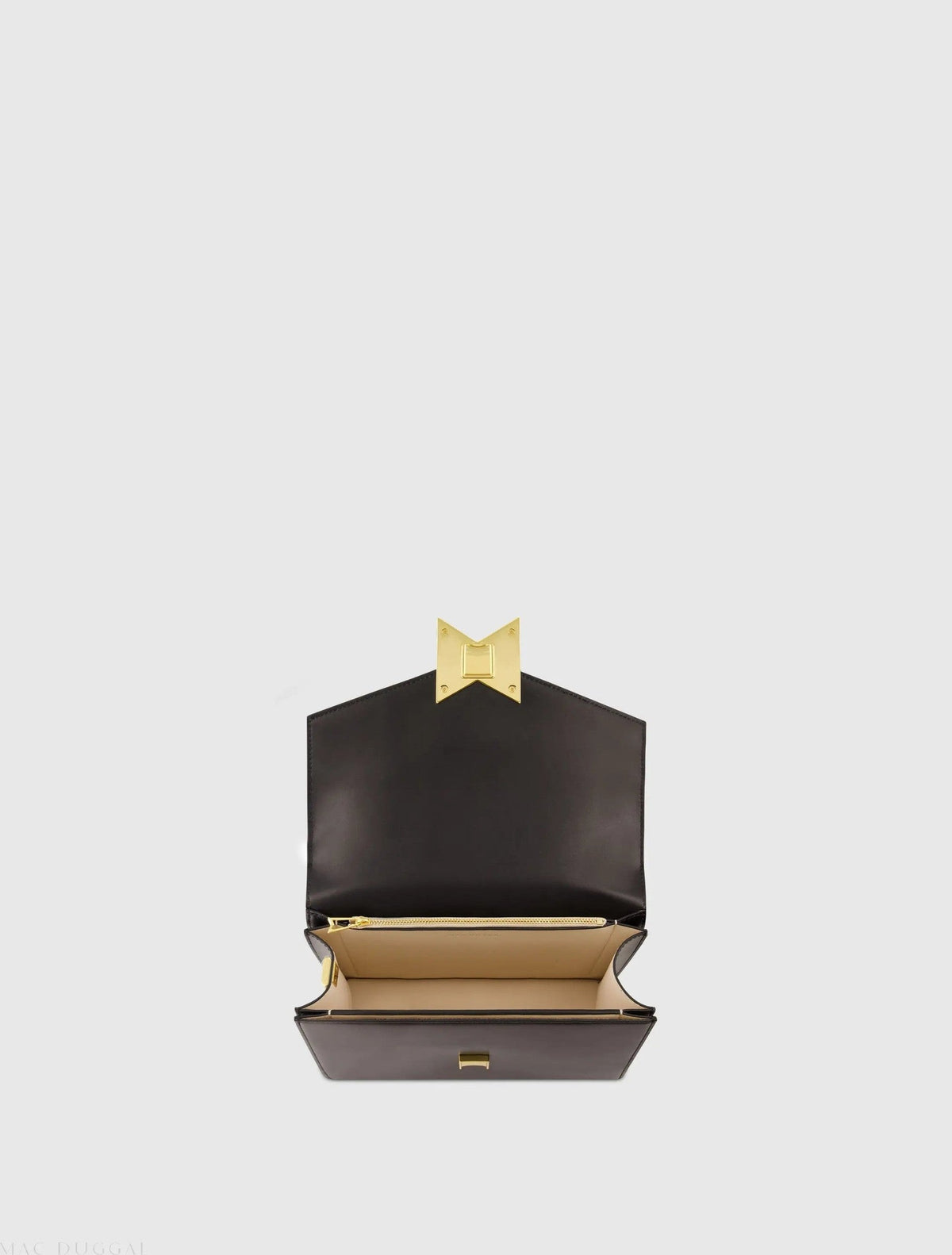 Black Mini Leather Structured Crossbody Bag