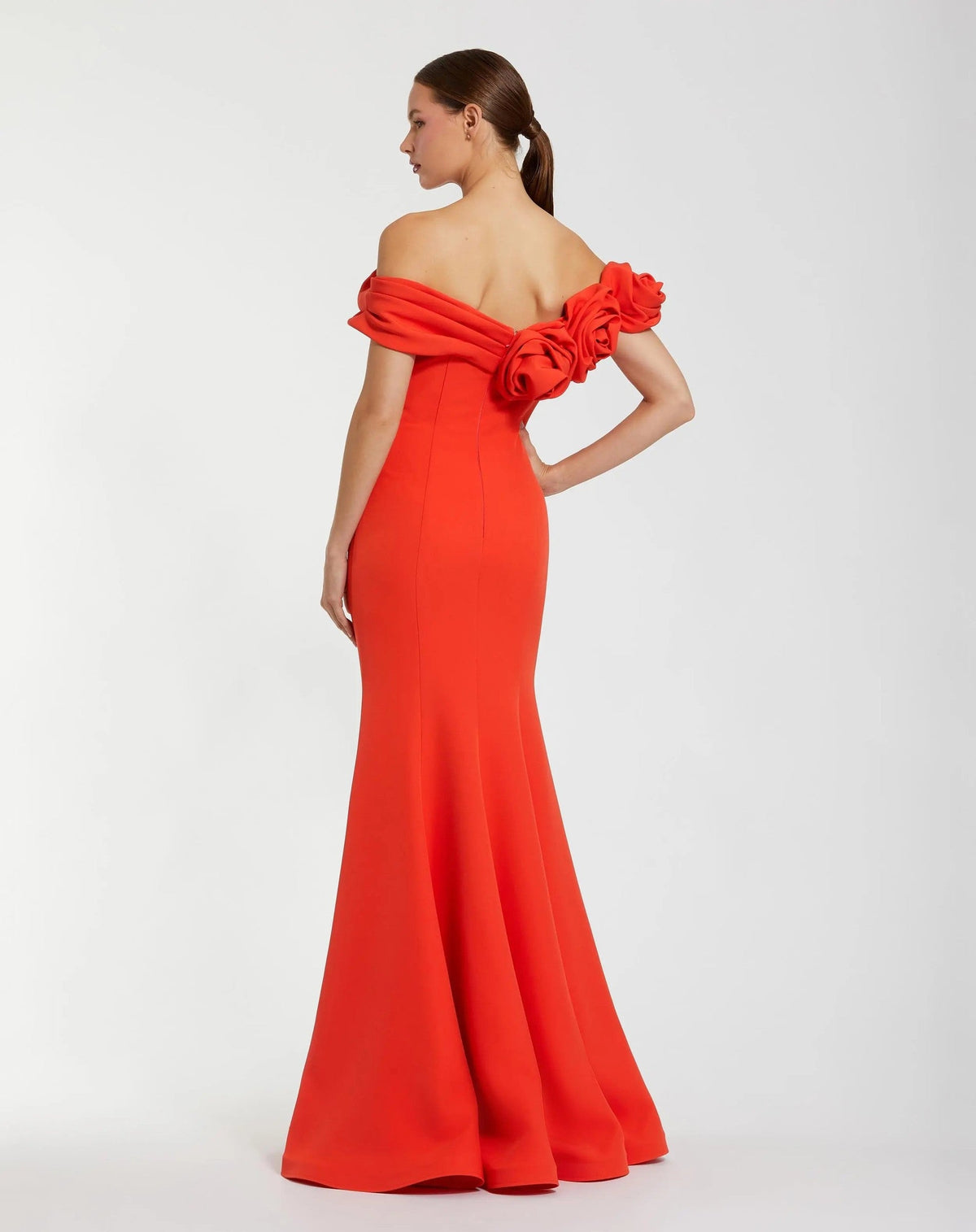 Cayenne Off The Shoulder Crepe Mermaid Gown