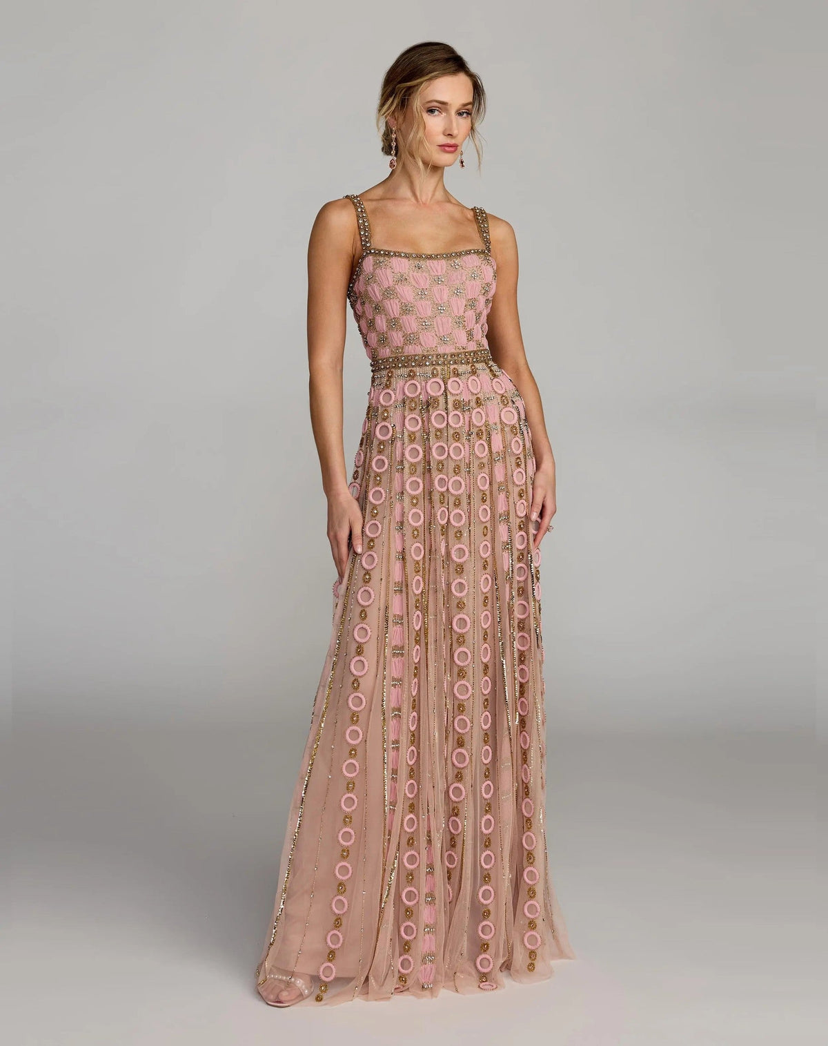 Rose Sleeveless Embellished A-line Gown