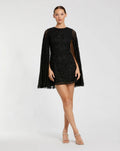 Sequin Cape Sleeve Mini Dress