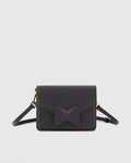 Black Mini Leather Structured Crossbody Bag