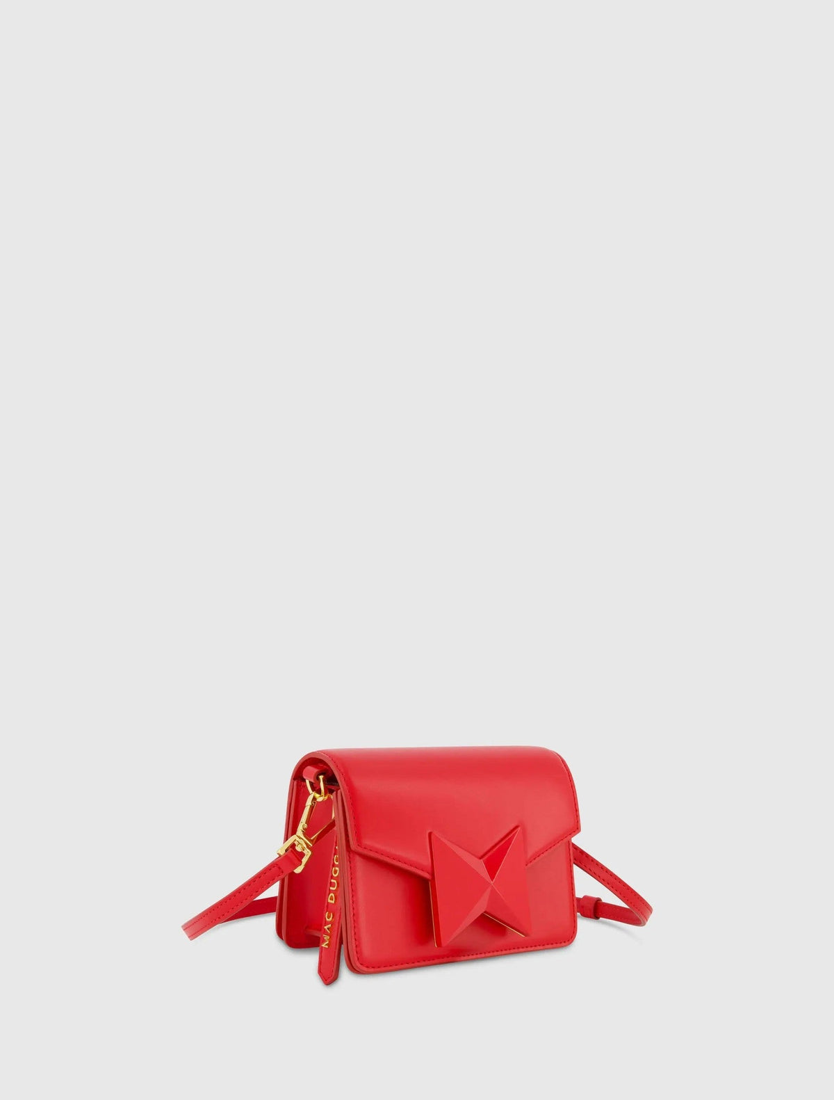Red Mini Leather Structured Crossbody Bag